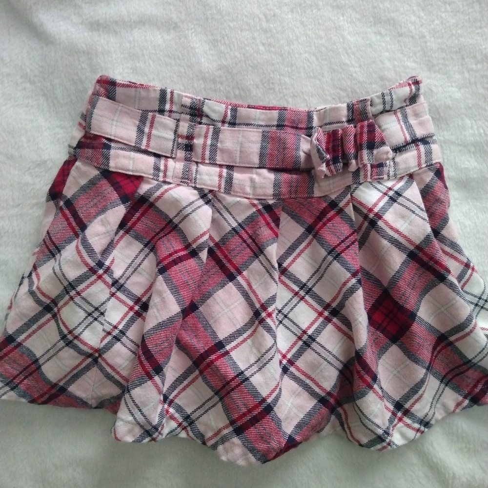 Gymboree girls pink cotton flannel plaid skirt size 4